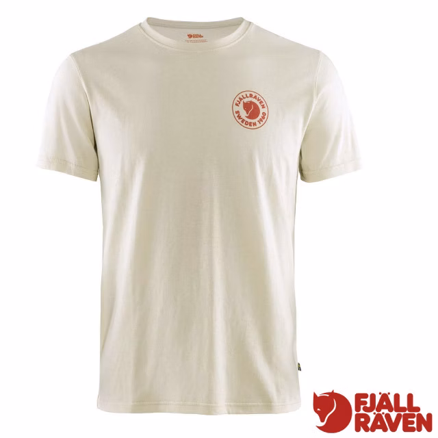 【Fjallraven 小狐狸】 男 1960 Logo T 輕量吸濕排汗彈性透氣短袖圓領衫.休閒T恤.運動上衣/合身版型/ 87313-113 粉筆白✿30E010
